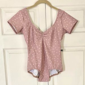Luckyleo Pink polka dot leotard
